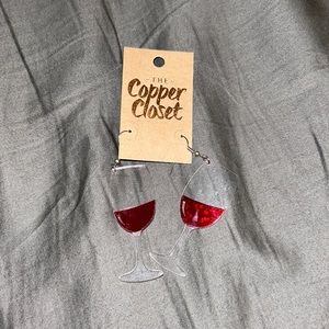 Wine glass dangle earrings